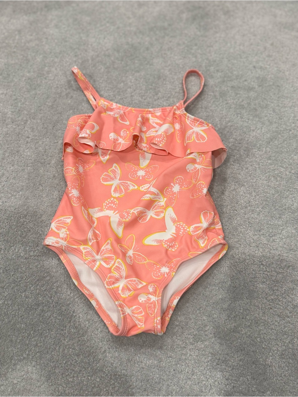 OshKosh B'gosh Coral Pink Butterfly Ruffle One-Piece Swimsuit